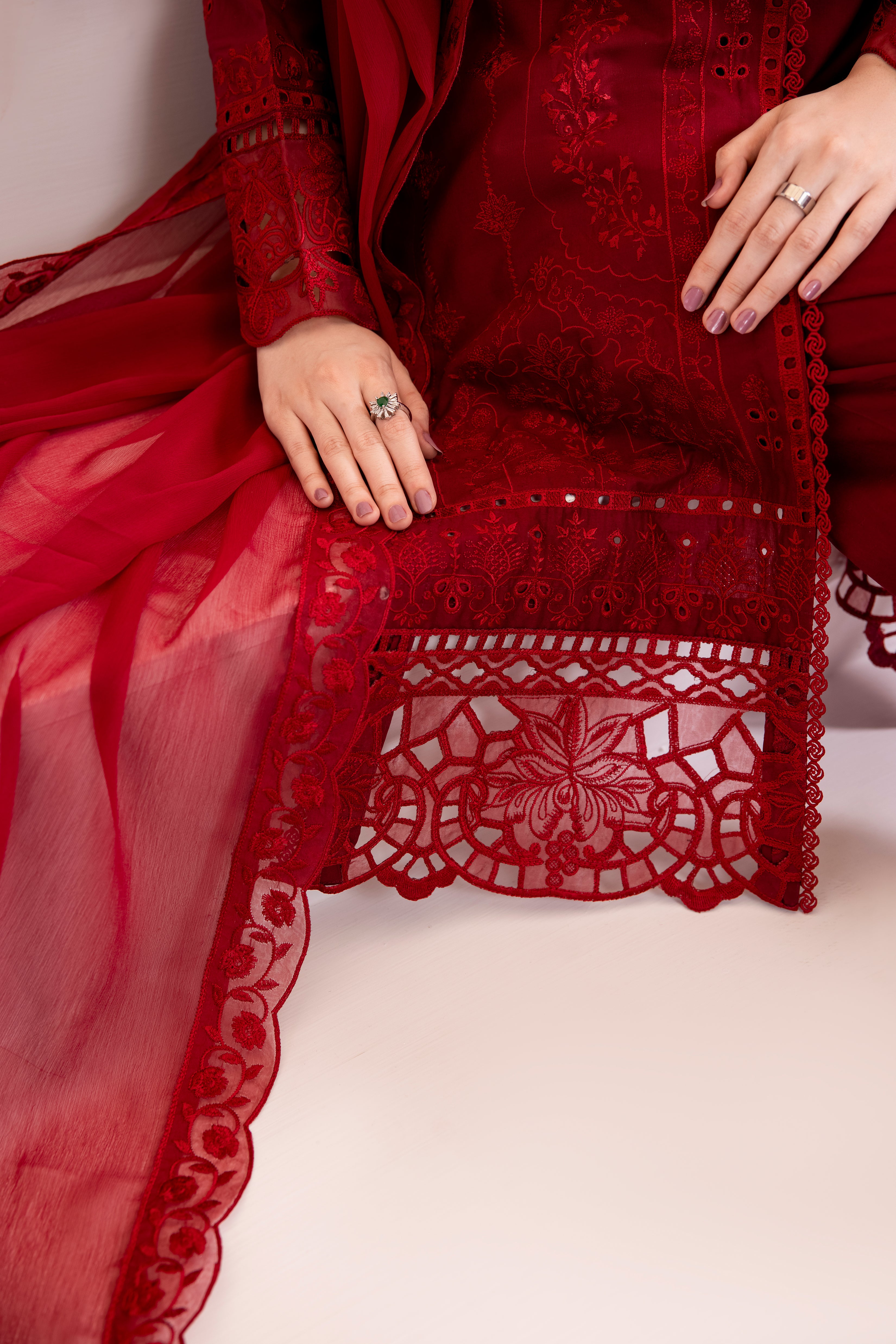 Cherry Embroidered 3Pc