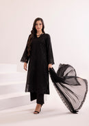Jet Black Embroidered 3Pc