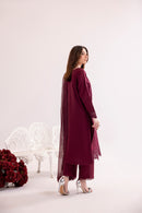 Burgundy Embroidered 3Pc