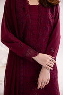 Burgundy Embroidered 3Pc