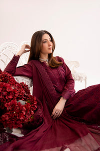 Burgundy Embroidered 3Pc