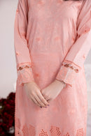 Peachy Pink Embroidered 3Pc