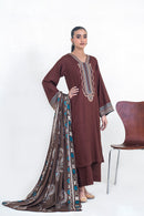 Brunette - 3 Piece Embroidered  Khaddar