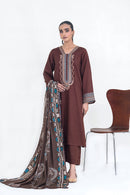 Brunette - 3 Piece Embroidered  Khaddar