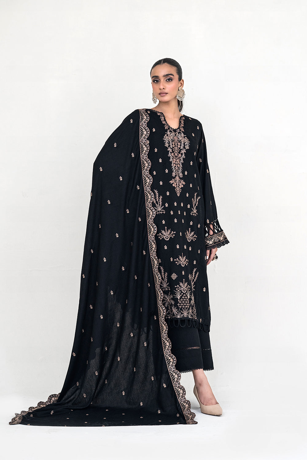 3 Piece - Embroidered Karandi