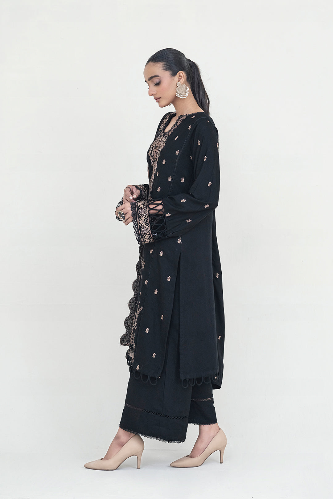 3 Piece - Embroidered Karandi