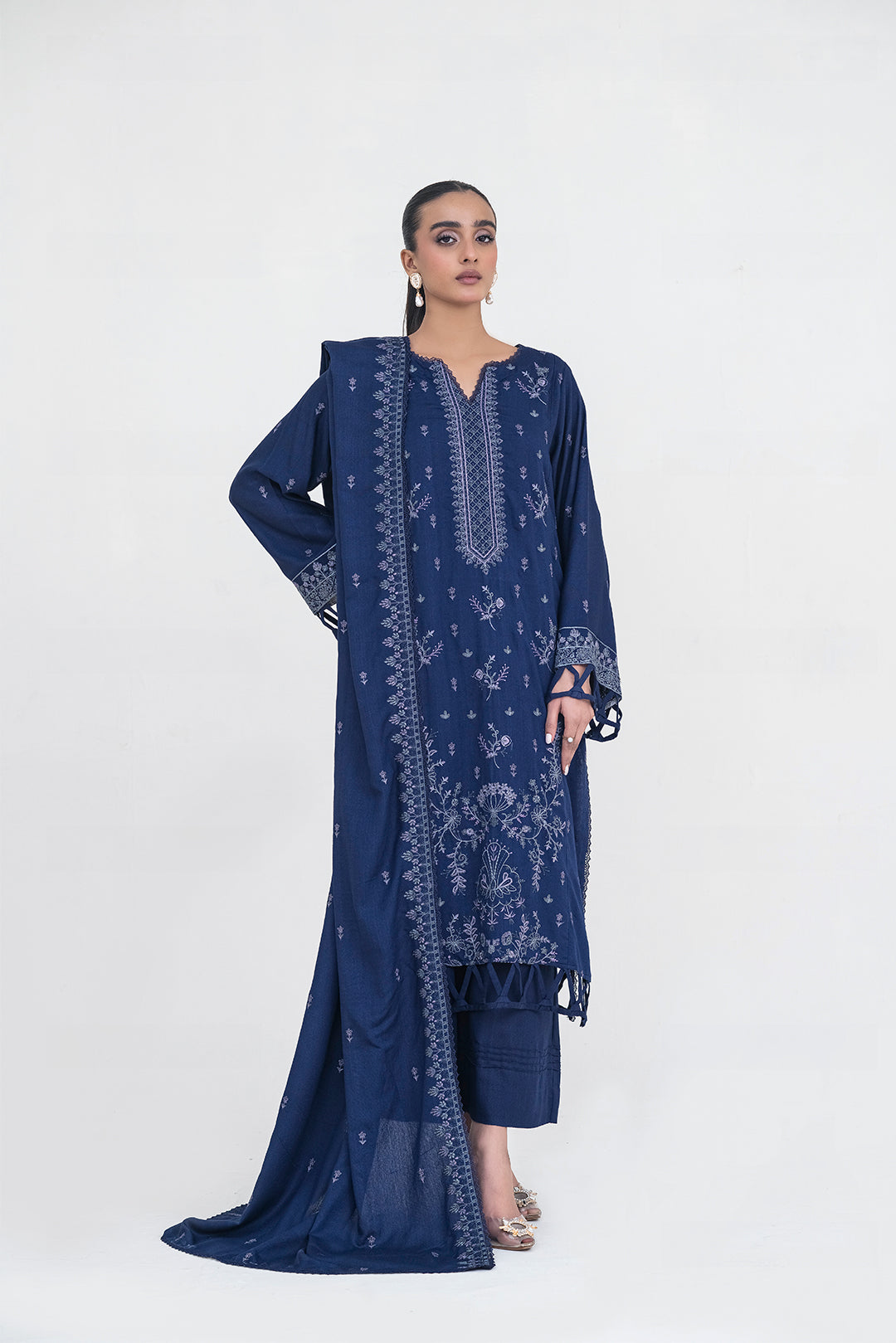 3 Piece - Embroidered Karandi