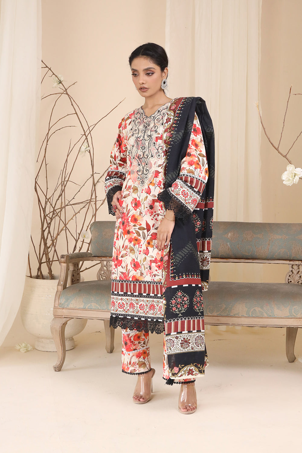 3 PIECE - EMBROIDERED KHADDAR