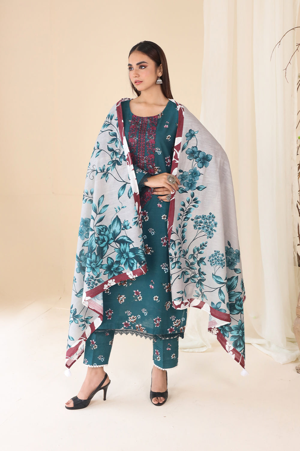 3 PIECE - EMBROIDERED KHADDAR