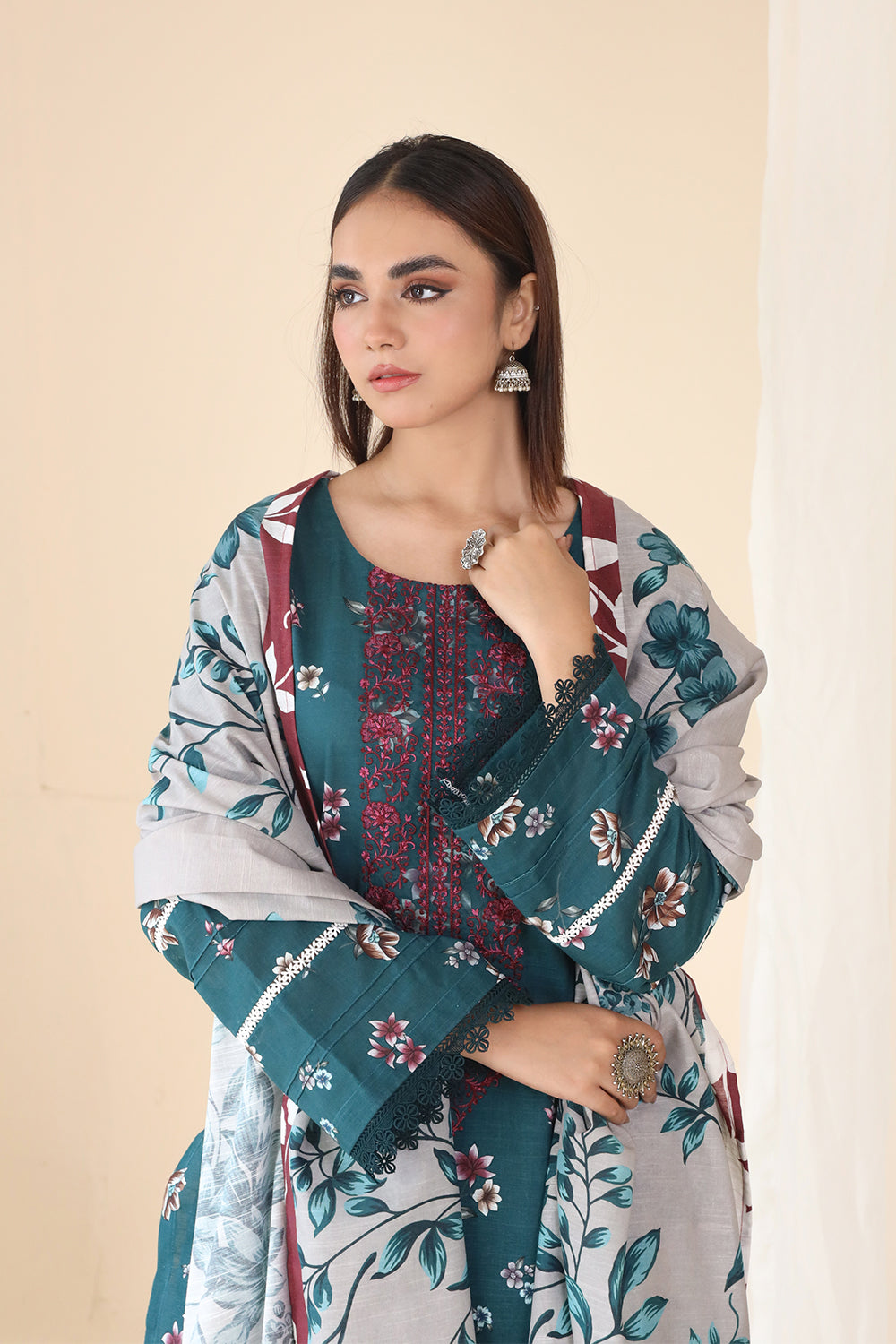 3 PIECE - EMBROIDERED KHADDAR