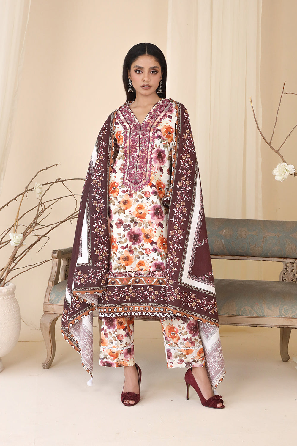 3 PIECE - EMBROIDERED KHADDAR