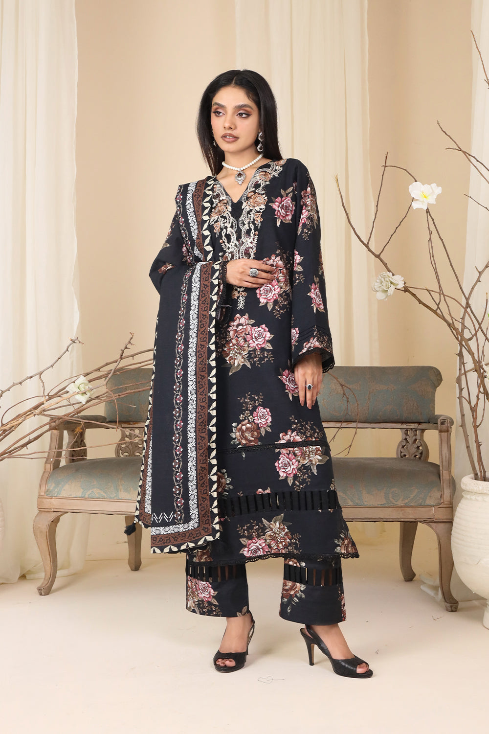 3 PIECE - EMBROIDERED KHADDAR